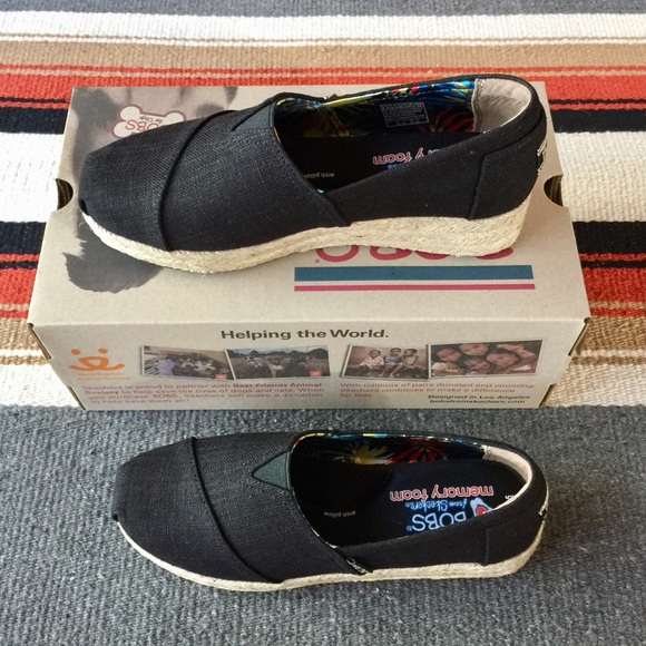 bobs wedge canvas shoe